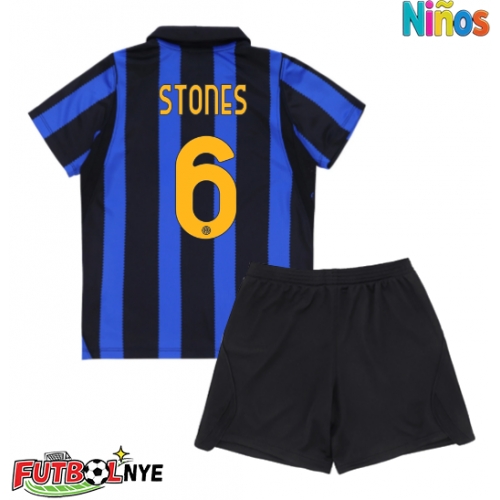 Camiseta Inter Milan John Stones #6 Primera Equipación para niños 2026-27 manga corta (+ pantalones cortos)